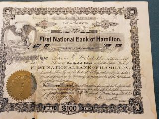 Very Rarely Seen $10 First Nat.  Bank of Hamilton Montana Date Back with Stock 3