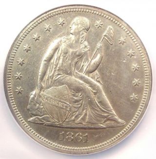 1861 Seated Liberty Silver Dollar $1 - Ngc Au Details - Rare Civil War Date