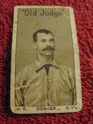 Rare 1886 N167 Old Judge Roger Conner Ny Giants Baseball Tobacco Card