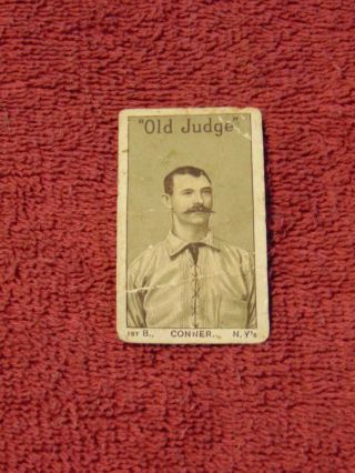 RARE 1886 N167 OLD JUDGE ROGER CONNER NY GIANTS BASEBALL TOBACCO CARD 2