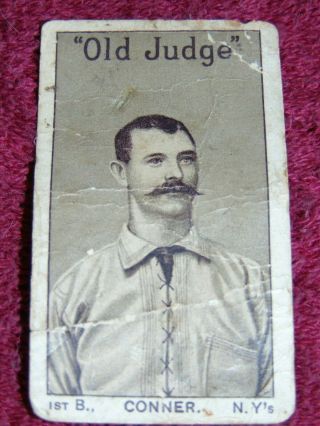 RARE 1886 N167 OLD JUDGE ROGER CONNER NY GIANTS BASEBALL TOBACCO CARD 4