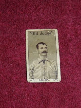 RARE 1886 N167 OLD JUDGE ROGER CONNER NY GIANTS BASEBALL TOBACCO CARD 5