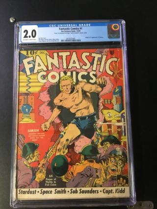 Fantastic Comics 1 Cgc 2 Rare Golden Age Key