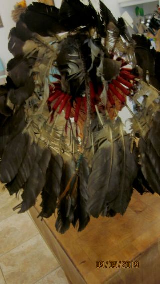 Native American Indian Headdress War Bonnet w/beadwork Vintage Authentic 4