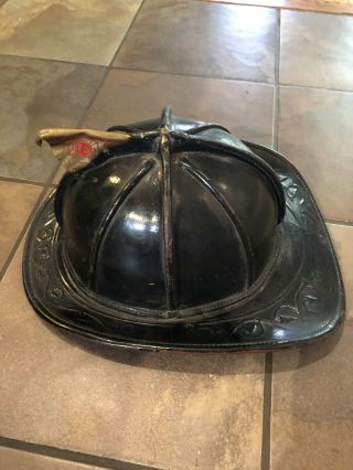 Antique Leather Cairns Fire Helmet Vintage