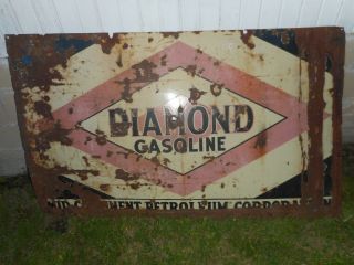 Vintage Diamond Dx Gasoline Motor Oil Porcelain Gas Station Advertising Sign