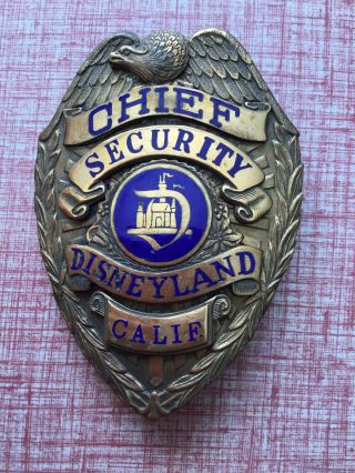 Vintage Disneyland Chief Security Badge Brass