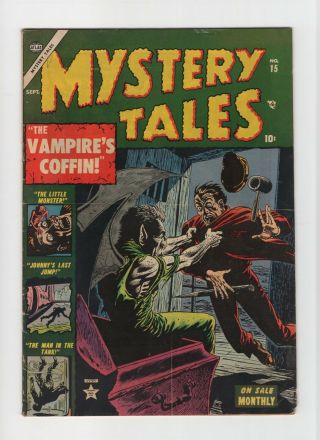 Mystery Tales 15 Vintage Marvel Atlas Comic Pre - Code/hero Horror Golden Age 10c