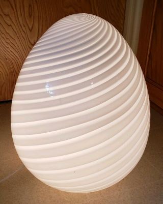 Vintage Vetri Murano Egg Table Lamp Mid Century Mcm