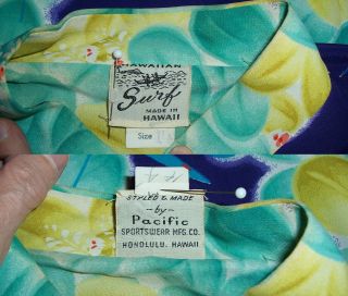 Vintage 1940s Pake Muu Crepe Rayon Dress B38 Hawaiian Surf by Pacific Sportswear 7