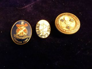 3 Vintage Ww2 E Army Navy Carrier Corp Bhs Navy Captain Pin Pins