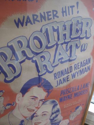 Rare 1944 Vintage Movie Poster RONALD REAGAN & Wyman Brother Rat Framed 3