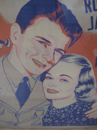 Rare 1944 Vintage Movie Poster RONALD REAGAN & Wyman Brother Rat Framed 4