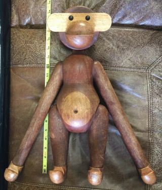Vintage Mid - century Wood monkey Kay Bojesen toy decorative figure teak 18” BIG 2