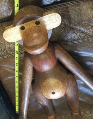 Vintage Mid - century Wood monkey Kay Bojesen toy decorative figure teak 18” BIG 4