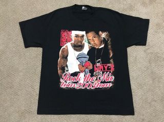Vtg 2000’s Jay - Z 50 Cent Rock The Mic Tour T - Shirt Rap Hip Hop 2003 Busta Xl Og