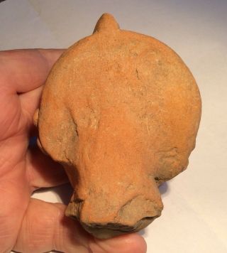 Maya Pottery Head With Ear Spools 600 - 900AD PreColumbian Mayan 4
