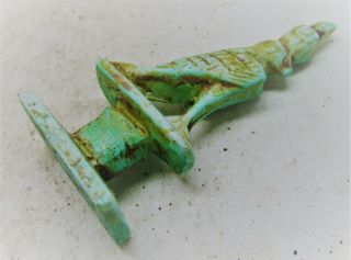 CIRCA 664 - 332BC ANCIENT EGYPTIAN GLAZED FAIENCE HORUS STAMP SEAL WITH HEIROGLYPH 4