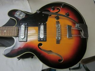 Vintage Japanese electric guitar,  Leban Teisco F - HOLE 6 STRING GUITAR 2