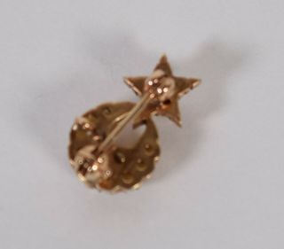 Alpha Delta Phi 14K Gold Fraternity Pin Emerald Pearl Vintage Antique 4