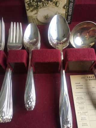 1847 Rogers Bros Daffodil Complete 76 Piece Service For 12 Silverware Antique 3