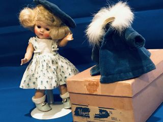N 1950 Transitional Vogue Ginny Root Beer Eyes,  Fever Cheek Strung W/ Box