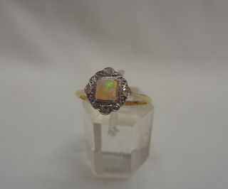 Antique Opal and Diamond Ring 18ct Gold and Platinum - Size N (US 6.  75) - 2.  1 g 3