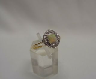 Antique Opal and Diamond Ring 18ct Gold and Platinum - Size N (US 6.  75) - 2.  1 g 4