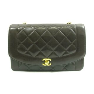 Chanel Matelasse Chain Shoulder Bag Lambskin Leather Black Vintage