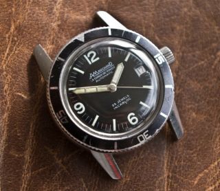 Vintage A.  Marchand Skin Diver Automatic Watch S.  Steel Eta 2472