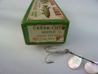 Vintage Creek Chub 3852 with correct box Wooden 1 of Many Fishing Lure 2