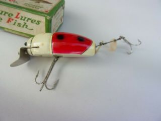 Vintage Creek Chub 3852 with correct box Wooden 1 of Many Fishing Lure 3