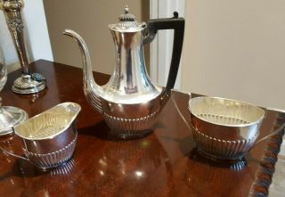 Sterling Silver Gorham 5006 5/8 Pint Tea Pot With Sugar And Creamer