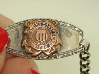 Vintage Sterling Silver Wwii U.  S Coast Guard Sweetheart Bracelet