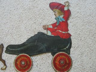 RARE 1920 ' s VINTAGE BUSTER BROWN IN A SHOE WITH TIGE METAL SIGN 24 1/2 