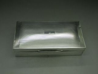 VINTAGE GOOD LARGE HEAVY SOLID STERLING SILVER CIGARETTE BOX,  596g BIRM 1945 2