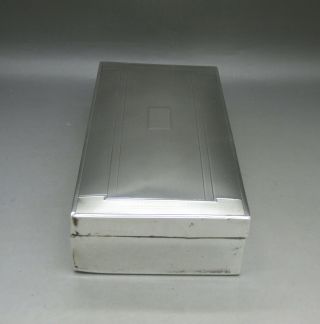 VINTAGE GOOD LARGE HEAVY SOLID STERLING SILVER CIGARETTE BOX,  596g BIRM 1945 3