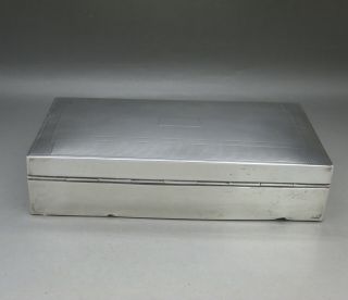 VINTAGE GOOD LARGE HEAVY SOLID STERLING SILVER CIGARETTE BOX,  596g BIRM 1945 4