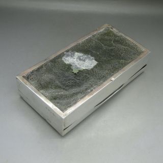 VINTAGE GOOD LARGE HEAVY SOLID STERLING SILVER CIGARETTE BOX,  596g BIRM 1945 8