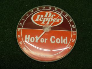 Vintage 1960s Dr Pepper Hot Cold Soda Thermometer Sign