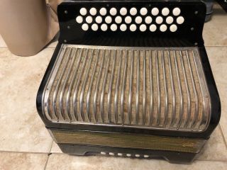 Vintage Hohner Corona Ii Three Row Button Accordion Or Project Only