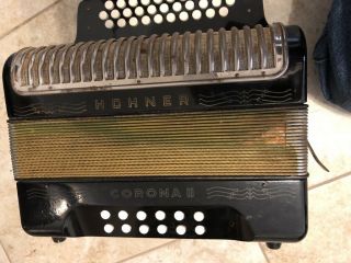 Vintage Hohner Corona II three row button accordion or Project only 2