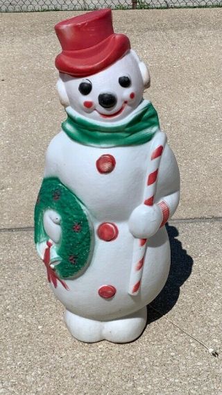 1968 Large 4 Foot Vintage Christmas Blow Mold,  Frosty The Snowman By Empire 48 "