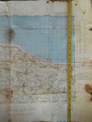 WW2 US Army D - Day Normandy Invasion Map of France Isigny and English Channel 3