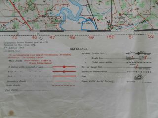 WW2 US Army D - Day Normandy Invasion Map of France Isigny and English Channel 8