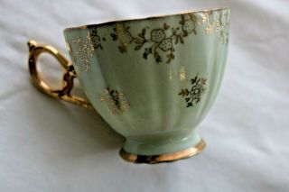 Antique CUP LEFTON CHINA Hand Painted Trimmed 22k G w /Rose Vintage KF 801 C 4