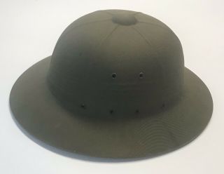 Vintage Wwii Ww2 Military Navy U.  S.  N.  Pit Safari Sun Hat Helmet