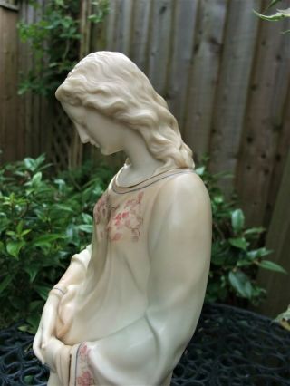 ANTIQUE 19THC LARGE WORCESTER PARIAN BLUSH FIGURE OF IL PENSEROSO C1895 7