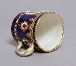 ANTIQUE 18thC FRENCH SEVRES JEWELLED FRENCH PORCELAIN COFFEE CAN CUP 5