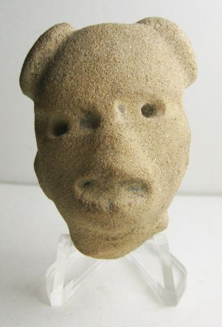 Aztec Terracotta Head _ca.  14th - 16th Centuries Ad